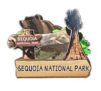 Aimant de réfrigérateur en bois 3D Motif parc national des États-Unis Sequoia