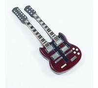 Aimant De Réfrigérateur en Bois en Forme De Guitare -LED Zeppelin - Jimi Page - Doubl