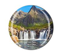 Aimant de réfrigérateur en cristal avec inscription « Fairy Pools Isle of Skye » - Souvenir de touristique - Cadeau de collection