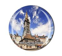Aimant de réfrigérateur en cristal de l'Église de Saint Catherine Honfleur Normandie France souvenir souvenir de la collection cadeau magnétique autocollant pour réfrigérateur