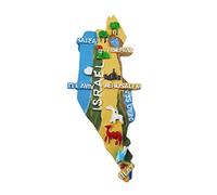 Aimant de réfrigérateur en forme de carte d'Israël 3D en résine fait à la main