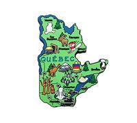 Aimant de réfrigérateur en forme de carte du Québec Canada en 3D en PVC fait à la main pour décoration de maison et de cuisine
