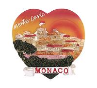 Aimant de réfrigérateur en forme de cœur 3D Monaco - Souvenirs - Décoration de la maison et de la cuisine - Aimant de réfrigérateur en provenance de Chine