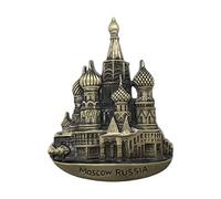 Aimant de réfrigérateur en métal 3D Moscou Russie Souvenirs de voyage Aimant de réfrigérateur Décoration de maison et de cuisine Collection d'autocollants magnétiques