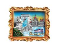 Aimant de réfrigérateur en résine 3D Budapest Hongrie - Cadeau de voyage - Collection artisanale