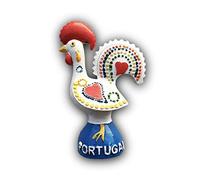 Aimant de réfrigérateur en résine 3D coq avec inscription « Souvenirs de voyage », fait à la main et décoration de la maison et de la cuisine Portugal Aimant de réfrigérateur Collection cadeau