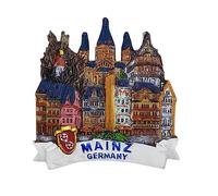 Aimant de réfrigérateur en résine 3D Mainz Allemagne - Cadeau souvenir - Fait main - Décoration pour la maison et la cuisine