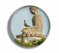 Aimant de réfrigérateur en verre de Chine Tian Tan Bouddha Hong Kong pour réfrigérateur Souvenirs Joli aimant en cristal Décoration pour tableau blanc bureau maison cadeau