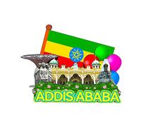 Aimant de réfrigérateur Ethiopie Addis-Abeba en bois 3D monuments de voyage souvenirs de collection décoration fait main -688