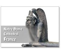 Aimant de réfrigérateur Gargouille ou Chimère de la cathédrale Notre-Dame à Paris, France, image haute résolution,