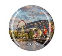 Aimant de réfrigérateur Genève Suisse - Souvenir touristique en cristal - Collection cadeau
