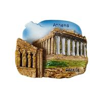Aimant de réfrigérateur Grèce Athènes - Parthénon et Érectée avec cariatides - Aimant 3D souvenir - Décoration magnétique de collection - Idée cadeau voyage collection H48