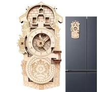 Aimant de réfrigérateur - Horloge astronomique - Autocollant souvenir magnétique décoratif de - Aimant de collection vintage - Design artistique unique - Parfait pour la cuisine, la décoration