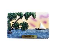 Aimant de réfrigérateur Îles Seychelles Victoria Beau Vallon Tropiques SC05 | Aimant magnétique 3D Souvenir Voyage Vacances Collection - Îles Seychelles Victoria Beau Vallon Tropiques Océan Mer