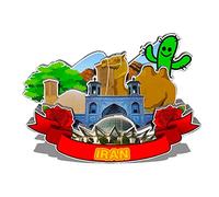 Aimant de réfrigérateur Iran en bois 3D monuments de voyage souvenir décoration fait main -659