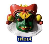Aimant de réfrigérateur Kathakali Danseuses Kathakali du Kerala India - Souvenir de voyage 3D - Décoration magnétique pour réfrigérateur - Collection artisanale