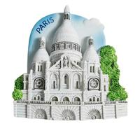 Aimant de réfrigérateur « La Basilique du Sacré-Cœur Paris France » - Souvenir touristique - Décoration d'intérieur créative peinte à la main