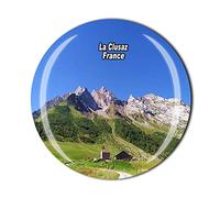 Aimant de réfrigérateur La Clusaz France souvenir de voyage en cristal