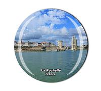 Aimant de réfrigérateur La Rochelle France - Souvenir touristique en cristal - Collection cadeau pour réfrigérateur