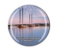 Aimant de réfrigérateur Le Pont Jacques Chaban Delmas Bordeaux France souvenir de la collection cadeau magnétique pour réfrigérateur