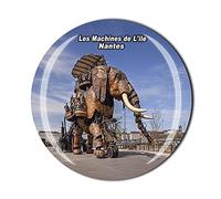 Aimant de réfrigérateur Les Machines de l'ile Nantes - Souvenir touriste en cristal - Collection cadeau magnétique pour réfrigérateur