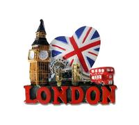 Aimant de réfrigérateur London Big Ben Angleterre Royaume-Uni UK05 | Aimant magnétique 3D souvenir voyage vacances collection - Londres Big Ben London Eye Bus rouge Tower Bridge