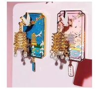 Aimant De Réfrigérateur Lumineux En Forme Tour Grue Jaune, Illuminez L'espace Avec Les Aimants La Décoration Magnétique Métal 3d À Lumière Led(BLUE+PINK)