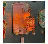 Aimant De Réfrigérateur Lumineux En Forme Tour Grue Jaune, Illuminez L'espace Avec Les Aimants La Décoration Magnétique Métal 3d À Lumière Led(PINK-1PC)