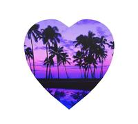 Aimant de réfrigérateur magnétique doux imprimé palmier violet coucher de soleil pour décoration de cuisine, cadeau souvenir