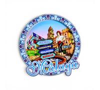 Aimant de réfrigérateur Málaga | Souvenir décoratif de la Costa Del Sol | Cadeau d'Andalousie avec cathédrale et cenachero | Design 3D Original d'Espagne