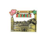 Aimant de réfrigérateur Marrakesh Maroc 3D - Autocollant en métal - Souvenir de vacances - Souvenir de voyage sur réfrigérateur