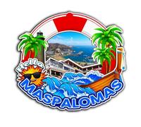 Aimant de réfrigérateur Maspalomas Andalousie Espagne en bois 3D monuments de voyage souvenirs de collection décoration fait main -3809