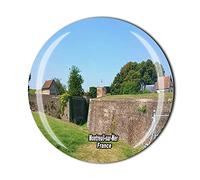 Aimant de réfrigérateur Montreuil-sur-Mer France en cristal souvenir de touriste collection cadeau