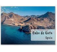 Aimant de réfrigérateur Motif côte robuste de Cabo de Gata, Almeria, Espagne