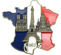 Aimant de réfrigérateur multicolore - Carte de France | Aimants en résine 3D pour réfrigérateur, aimants décoratifs de réfrigérateur cathédrale Notre-Dame de Paris France Tour Eiffel Ensemble