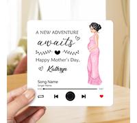 Aimant de réfrigérateur musical personnalisé pour maman enceinte avec lecteur de musique intégré, plaque Spotify pour réfrigérateur, une nouvelle aventure attend un cadeau pour future maman, souvenir