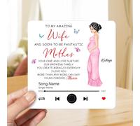 Aimant de réfrigérateur musical personnalisé pour maman enceinte avec lecteur de musique intégré, plaque Spotify pour réfrigérateur, une nouvelle aventure attend un cadeau pour future maman, souvenir