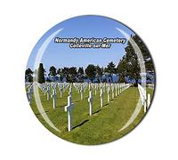 Aimant de réfrigérateur Normandie Américain Cmetière et Memorial Colleville sur Mer France - Cadeau souvenir de collection aimant pour réfrigérateur