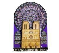 Aimant de réfrigérateur Notre Dame de Paris France Souvenir de voyage Décoration de réfrigérateur Autocollant magnétique Artisanat 3D