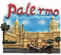 Aimant de réfrigérateur Palerme Sicile Italie Aimant de réfrigérateur Décoration Aimant Autocollant Souvenir Résine Artisanat