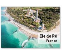 Aimant de réfrigérateur - Panorama aérien du Phare des Baleines ou Phare des baleines prises de la mer sur l'île de Ré ou l'île de Re France
