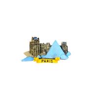 Aimant de réfrigérateur Paris Musée Louvre pyramide de verre France FR22 | Aimant magnétique 3D Souvenir Voyage Vacances Collection - Capitale France Paris Musée du Louvre Pyramide de verre Art