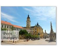 Aimant de réfrigérateur Paysage urbain sur la place principale de Pecs Hongrie Pecs était l'une des capitales européennes de la culture