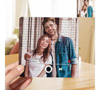 Aimant de réfrigérateur personnalisé avec paroles et paroles de musique pour réfrigérateur, lecteur magnétique personnalisé avec chanson photo pour Noël, Saint-Valentin, épouse, mari, couples (style