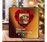 Aimant de Réfrigérateur Personnalisé Musique Bluetooth Aimant Frigo Musical Personnalisable Photo Album Peuvent Jouer des Chansons Cadeau pour Les Couples Noël Saint-Valentin, 4.0 Amélioré