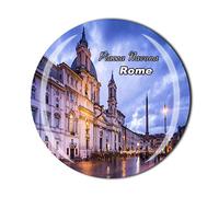 Aimant de réfrigérateur Piazza Navona Rome Italie - Cadeau souvenir de voyage - Décoration de la maison et de la cuisine