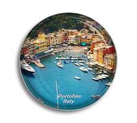 Aimant de réfrigérateur Portofino Ligurie Italie - Souvenirs de réfrigérateur - Joli aimant en cristal - Décoration pour tableau blanc, bureau, maison, cadeau