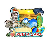 Aimant de réfrigérateur Punta Cana République dominicaine en bois 3D monuments de voyage souvenirs de collection décoration fait à la main