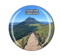 Aimant de réfrigérateur Puy-de-Dome Volcan Clermont-Ferrand France - Souvenir de touriste - Cadeau de collection - Pour réfrigérateur