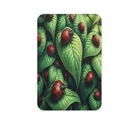 Aimant de réfrigérateur rectangulaire avec imprimé « A Ladybug Full Of Life On A Leaf » pour réfrigérateur, tableau blanc, casier, bureau et décoration de voiture